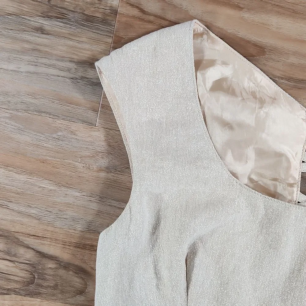 🔹️NWT Rampage Gold Shimmery Sleeveless Linen Blend Dress Medium